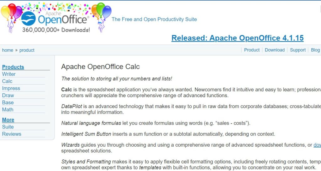 Apache OpenOffice Calc Excel Alternatives