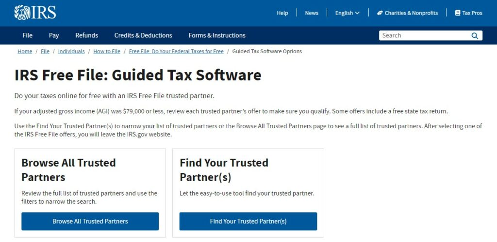 IRS Free File Program TurboTax Alternatives
