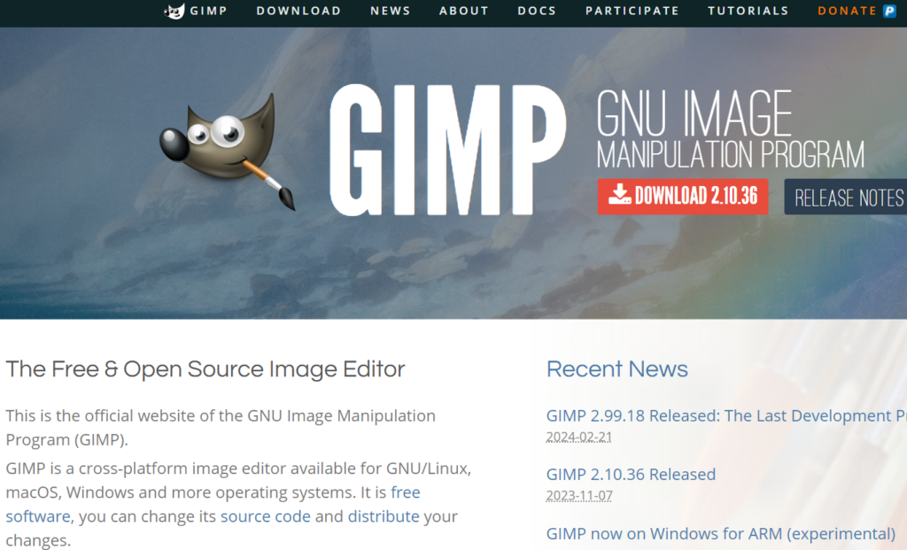GIMP - GNU Image Manipulation Program Adobe Alternatives